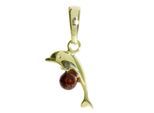 Kettenanhänger OSTSEE-SCHMUCK "Ostsee-Schmuck Anhänger Delphin Anhänger Delphin", gelb, Schmuckanhänger, Damen, 24x14mm, Gelbgold 333, 1,1 g, Kettenanhänger