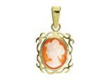 Kettenanhänger OSTSEE-SCHMUCK "Ostsee-Schmuck Anhänger Konstanze Anhänger Konstanze", gelb, Schmuckanhänger, Damen, 23 x 12mm, Gelbgold 333, 1,5 g, Kettenanhänger