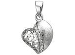 Herzanhänger JOBO "Anhänger Herz", silber (silber 925, weiß), Schmuckanhänger, Damen, Silber 925 (Sterlingsilber), 925 Silber mit 9 Zirkonia