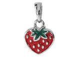 Kettenanhänger OSTSEE-SCHMUCK "Ostsee-Schmuck Anhänger Erdbeere Anhänger Erdbeere", weiß, Schmuckanhänger, Damen, 14 x 8mm, Silber 925 (Sterlingsilber), 0,7 g, Kettenanhänger