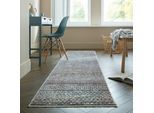 Teppich FLAIR RUGS "Camino", blau, B:60cm H:8mm L:230cm, Kunstfaser, Teppiche, Teppich, Flachgewebe, Skandi, Esszimmer, Wohnzimmer, Flur