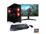 CSL Gaming-PC-Komplettsystem "AeroVision V24357", Energieeffizienz: E (A-G), schwarz, Microsoft Windows 11 Home (64 Bit), 16 GB RAM 500 GB SSD, Computer_Komplettsysteme