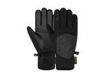 Skihandschuhe REUSCH "Amira GORE-TEX", Damen, Gr. 7.5, schwarz (dunkelgrau, schwarz), 55% Polyester, 28% Polyamid, 10% Ziegenleder, 7% Elasthan, mehrfarbig, Handschuhe, mit wasserdichter und atmungsaktiver Membran