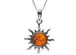 Kette mit Anhänger OSTSEE-SCHMUCK "Ostsee-Schmuck Kette mit Anhänger Sonne 20 mm" Gr. 45, silber, Halsketten, Damen, 45cm, Silber 925 (Sterlingsilber), L: 42