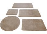 Badematte WECON HOME BASICS "Joris" Gr. 5, beige (sand, beige), H:20mm, Polyester, Badematten, Badematte, waschbar, viele Größen, Badezimmerteppich, uni