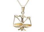 Kette mit Anhänger OSTSEE-SCHMUCK "Ostsee-Schmuck Kette mit Anhänger Tierkreiszeichen Waage" Gr. 42, gold, Halsketten, Damen, 42cm, Gelbgold 333, L: 42