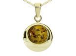 Kette mit Anhänger OSTSEE-SCHMUCK "Ostsee-Schmuck Kette mit Anhänger Alina 12 mm" Gr. 50, gold, Halsketten, Damen, 50cm, Silber 925 (Sterlingsilber), L: 42