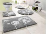 Badematte GRUND "Pusteblume, Badvorleger, Badezimmer Teppich, sehr weich" Gr. 2, grau (stein), H:20mm, Polyacryl, Badematten, Badematte, weiche Haptik, auch als 2-teiliges Set erhältlich, Made in Europe