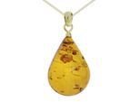 Kette mit Anhänger OSTSEE-SCHMUCK "Ostsee-Schmuck Kette mit Anhänger Tropfen ca. 26 mm lang" Gr. 42, gold, Halsketten, Damen, 42cm, Gelbgold 333, L: 42