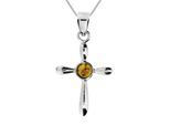 Kette mit Anhänger OSTSEE-SCHMUCK "Ostsee-Schmuck Kette mit Anhänger Kreuz 24 x 16" Gr. 45, silber, Halsketten, Damen, 45cm, Silber 925 (Sterlingsilber), L: 42