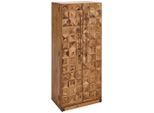 Landscape Barschrank Bombay, Natur, Holz, Metall, Tanne,Tanne, massiv, 8 Fächer, 4 Schublade(n) Schubladen, 64.5x146.5x45 cm, Fsc, Esszimmer, Barmöbel, Barschränke & Theken