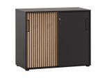 Mid.you Aktenschrank, Schwarz, Eiche Artisan, Holzwerkstoff, 2 Fächer, 100.1x83.6x41 cm, Beimöbel erhältlich, abschließbar, Arbeitszimmer, Aktenschränke