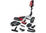 BOSCH Akku-Stielstaubsauger "Unlimited Serie 7 BKS711PET", rot (tornadorot, silber, silberfarben), B:20cm H:132cm T:26cm, Akkusauger, 40 Min. Laufzeit, knickbares Rohr, inkl. umfangreichen Zubehör