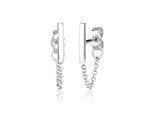 Paar Ohrhänger ELLI "Stecker Stab mit Kette 925 silber", silber, Ohrringe, Damen, onesize, ohne Stein, Silber 925 (Sterlingsilber)