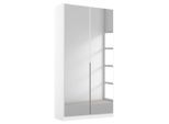 Rauch Möbel Drehtürenschrank Rauch Alabama, Silber, Weiß, Holzwerkstoff, 2 Fächer, 91x229x54 cm, Blauer Engel, Goldenes M, BQ - Bündnis für Qualität, Made in Germany, umfangreiches Zubehör erhältlich, in verschiedenen Größen Schrankfront mit Spiegel, Schlafzimmer, Kleiderschränke, Drehtürenschränke
