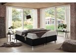 Boxspringbett "London in den Breiten 160x200, 180x200cm & 200x200cm", schwarz, B:180cm L:200cm, WESTFALIA SCHLAFKOMFORT, Komplettbetten, Boxspringbett