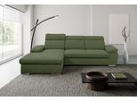 Ecksofa WERK2 "Palma modernes Schlafsofa mit Bettkasten, L-Form, B/T 282/185 cm", grün, B:282cm H:88cm T:185cm, 92% Polyester, 8% Nylon, Sofas, Ecksofa, Kopfteile verstellbar