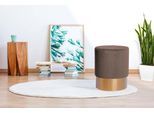Hocker KAYOOM "Nano 110, Hocker in stilvollem Design, runde Form, mit Fuß aus Metall", braun, B:35cm H:42cm T:35cm, Bezug: 100% Polyester (Samt) Korpus: MDF, Kiefer Sockel: Stahl, Hocker, Hocker, Golz Akzente, mit pflegeleichtem Stoffbezug, runde Form