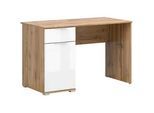 Schreibtisch , Weiß, Eiche Wotan , Kunststoff , 1 Schubladen , rechteckig , Wange , 60x76x120 cm , Büromöbel, Schreibtische, Schreibtische