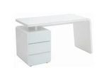 Venda Schreibtisch , Weiß , Glas, Holzwerkstoff , 3 Schubladen , rechteckig , 60x75x132 cm , seitenverkehrt montierbar , Büromöbel, Büromöbel-Sets & Büromöbel-Serien, Büromöbelserien