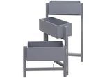 MCW Pflanzregal Standregal Grau, Blau , Holz , 108x65x15 cm , Wohnzimmer, Wohnzimmertische, Blumenständer