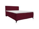 Xora Boxbett , Rot , Textil , Kiefer , massiv , H3 , Höhe ca. 28 cm , 140x200 cm , Bettkasten, gepolstertes Kopfteil, Topper durchgehend, in verschiedenen Größen erhältlich , Schlafzimmer, Betten, Boxspringbetten