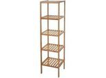 MCW Badregal Braun , Holz , 34x140x33 cm , Badezimmer, Badezimmerregale, Badregale