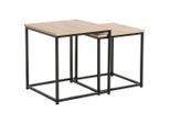 Boxxx Beistelltischset , Schwarz, Eiche Artisan , Metall, Holzwerkstoff , 2-teilig , quadratisch , eckig , 40x37.5x37.5 cm , Wohnzimmer, Wohnzimmertische, Beistelltische