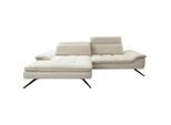 Stylife Ecksofa, Beige, Metall, 4-Sitzer, Ottomane links, L-Form, 288x179-202 cm, Stoffauswahl, seitenverkehrt erhältlich, Rücken echt, haustierfreundlicher Bezug, Wohnzimmer, Sofas & Couches, Wohnlandschaften, Ecksofas