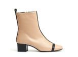 Carel Paris Stiefel - Beige And Black Leather Ankle Boot 40Mm Heel - Gr. 36 (EU) - in Braun - für Damen