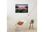 Komar Leinwandbild »Swedish Blues - Grösse 90 x 60 cm« Baum Berge Blätter Foto Jahreszeiten Landschaft Meer Natur Palmen Strand Packung, 1 Stk. tlg. Keilrahmenbild mi Echtholzrahmen