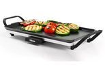 Tischgrill TRISTAR "Slim S BP-2667 2000 W", schwarz (schwarz, silberfarben), B:26cm H:8,5cm T:26cm, Kontaktgrill_Standgrill_Tischgrill_Teppanyakigrill, Tischgrill