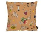 Dekokissen APELT "3405", orange (braun, orange, bedruckt), B:40cm L:40cm, Obermaterial: 75% Polyester, 25% Baumwolle, Dekokissen_Sitzkissen_Kissenhüllen