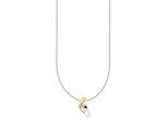 Kette mit Anhänger BRUNO BANANI "Schmuck Geschenk", silber (silberfarben, gelbgoldfarben, kristallweiß), Halsketten, Damen, Silber 925 (Sterlingsilber), L: 45 B: 1mm, mit Zirkonia (synth.), B:1mm