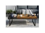 Ambia Garden Loungetisch , Schwarz, Akaziefarben , Holz, Metall , Akazie , massiv , rechteckig , 105x32x70 cm , Gartenmöbel, Loungemöbel, Lounge-Serien