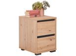 Carryhome Nachtkästchen , Anthrazit, Eichefarben , Holzwerkstoff , 2 Schubladen , 40x55x48 cm , Holzmöbel, Holzbetten, Nachtkästchen Holz