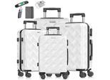 KESSER® Reisekoffer Set 4-teilig Kofferset ABS Hartschalenkoffer mit Zahlenschloss, Kofferwaage & Reisebrieftasche 360° Rollen Handgepäck & große Koffer für Business & Reise Trolley