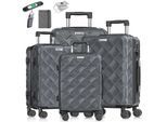 KESSER® Reisekoffer Set 4-teilig Kofferset ABS Hartschalenkoffer mit Zahlenschloss, Kofferwaage & Reisebrieftasche 360° Rollen Handgepäck & große Koffer für Business & Reise Trolley