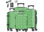 KESSER® Reisekoffer Set 4-teilig Kofferset ABS Hartschalenkoffer mit Zahlenschloss, Kofferwaage & Reisebrieftasche 360° Rollen Handgepäck & große Koffer für Business & Reise Trolley