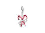 Charm-Einhänger THOMAS SABO "Zuckerstangen", silberfarben, rot, kristallweiß, kristallweiß, Charms, Damen, Silber 925 (recycelt), mit Zirkonia (synth.)