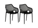 CLP Gartenstuhl 2er Set Kunststoff schwarz , 57x81x60 cm , Esszimmer, Stühle