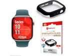Displex Displayschutzglas »Smartwatch Glass All-In-One Protector Full Body« für Apple Watch Series 10 42 mm;Apple Watch Series 11 42 mm Displayschutzfolie, Schutzfolie, Bildschirmschutz, kratz- & stossfest