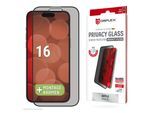 Displex Displayschutzglas »Privacy Glass Full Cover« für Apple iPhone 16 1 Stk. tlg. Displayschutzfolie, Schutzfolie, Bildschirmschutz, kratz- & stossfest