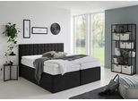 Boxspringbett "Dublin, wahlweise mit Topper in verschiedenen Härtegraden erhältlich", schwarz, B:175cm L:210cm, WESTFALIA SCHLAFKOMFORT, Komplettbetten, Boxspringbett, mit schöner Kopfteilversteppung