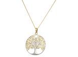Kette mit Anhänger FIRETTI "Schmuck Geschenk Silber 925 Halsschmuck Halskette Ankerkette Baum", gold (silberfarben, gelbgoldfarben), Halsketten, Damen, Silber 925 (Sterlingsilber), L: 45