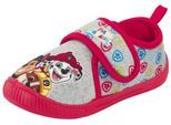 Hausschuh DISNEY "PAW PATROL", Kinder, Gr. 22, rot (grigio melange), Textil, Schuhe Hausschuh