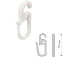 Faltenclip LIEDECO, weiß, H:3,1cm, Kunststoff, Gardinenbefestigungen, Faltenlegehaken, für Gardinenringe