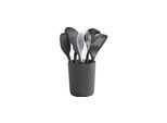 Kochbesteckhalter ZYLISS "mit Ständer 7-teilig, Grau/Silber/Schwarz", grau (grau, schwarz, silberfarben), Edelstahl, Nylon, Silikon, Küchenhelfer-Sets, Kochbesteckhalter