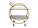 Rollwagen KARE DESIGN "Loft 85 x 74 cm", gold (messing), B:74cm H:85cm T:40cm, Glas, Stahl, Rollwagen, Rollwagen