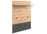 Xora Garderobenpaneel, Anthrazit, Eiche, Holzwerkstoff, 85x126.7x28 cm, Garderobe, Garderobenpaneele, Garderobenpaneele